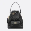 Dior Women Small Dior Caro Bucket Bag Black Macrocannage Lambskin