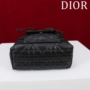 Dior Women Small Dior Caro Bucket Bag Black Macrocannage Lambskin