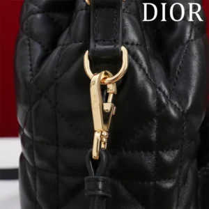 Dior Women Small Dior Caro Bucket Bag Black Macrocannage Lambskin