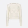 Dior Women Sweater White Openwork Cotton Knit 614S04A7085