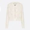 Dior Women Twinset White Openwork Cotton Knit 614W02A7085