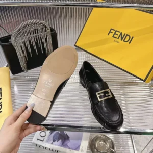Fendi Women Baguette Black Nappa Leather Loafers 8D8756NBAF0QA1