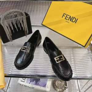 Fendi Women Baguette Black Nappa Leather Loafers 8D8756NBAF0QA1