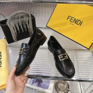Fendi Women Baguette Black Nappa Leather Loafers 8D8756NBAF0QA1