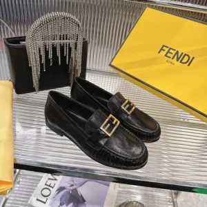 Fendi Women Baguette Black Nappa Leather Loafers 8D8756NBAF0QA1