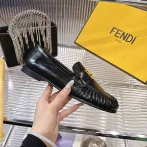 Fendi Women Baguette Black Nappa Leather Loafers 8D8756NBAF0QA1