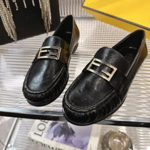 Fendi Women Baguette Black Nappa Leather Loafers 8D8756NBAF0QA1