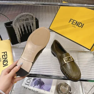 Fendi Women Baguette Green Nappa Leather Loafers 8D8756NBAF0WWE