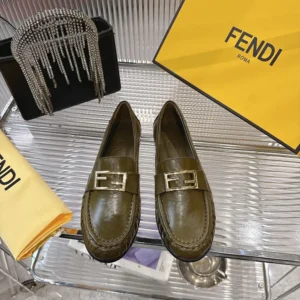 Fendi Women Baguette Green Nappa Leather Loafers 8D8756NBAF0WWE