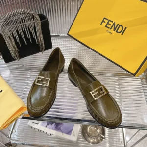 Fendi Women Baguette Green Nappa Leather Loafers 8D8756NBAF0WWE
