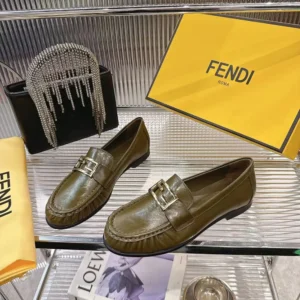 Fendi Women Baguette Green Nappa Leather Loafers 8D8756NBAF0WWE