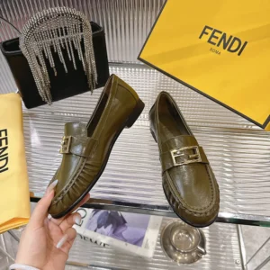 Fendi Women Baguette Green Nappa Leather Loafers 8D8756NBAF0WWE