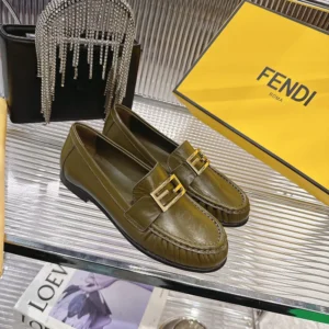 Fendi Women Baguette Green Nappa Leather Loafers 8D8756NBAF0WWE