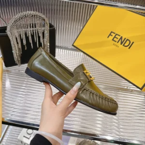 Fendi Women Baguette Green Nappa Leather Loafers 8D8756NBAF0WWE