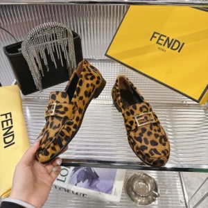 Fendi Women Baguette Printed Cavallino Calfskin Loafers 8D8756AY9SF1TOP