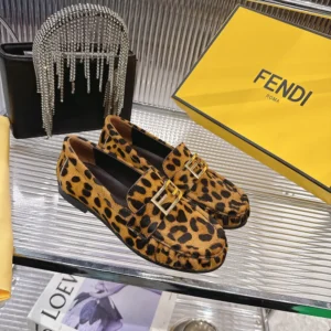 Fendi Women Baguette Printed Cavallino Calfskin Loafers 8D8756AY9SF1TOP