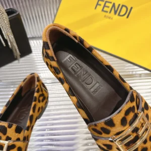 Fendi Women Baguette Printed Cavallino Calfskin Loafers 8D8756AY9SF1TOP
