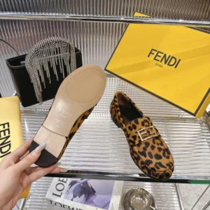 Fendi Women Baguette Printed Cavallino Calfskin Loafers 8D8756AY9SF1TOP