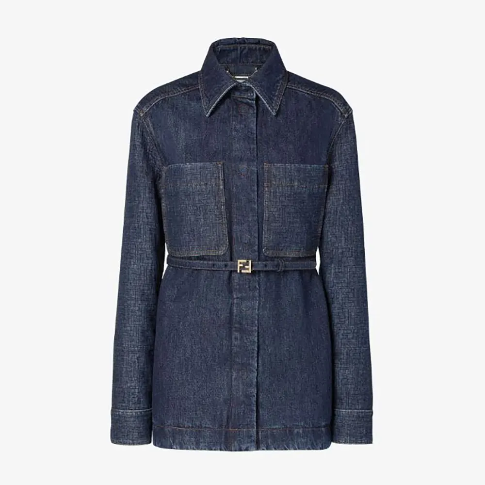 Fendi Women Dark Blue Denim Go-To Jacket FLF677AW82F1UKI 1 Fendi Women Dark Blue Denim Go-To Jacket FLF677AW82F1UKI