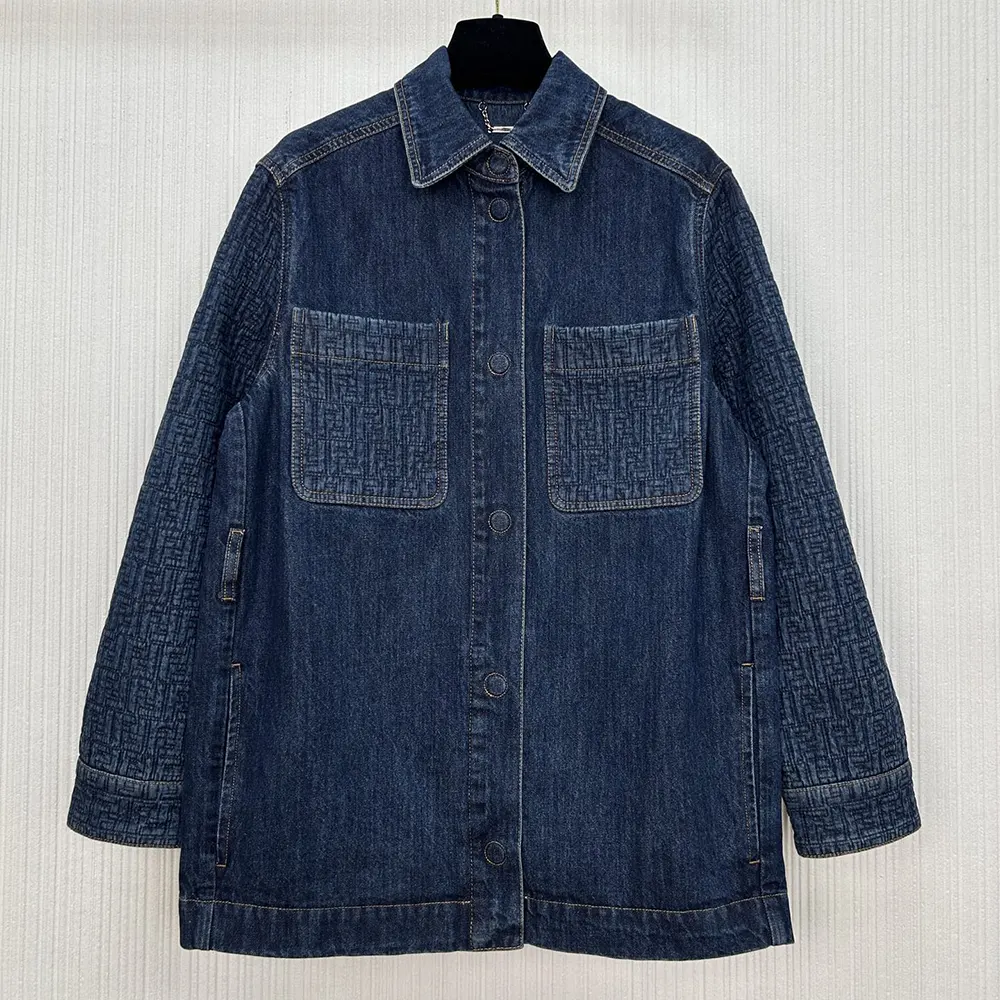 Fendi Women Dark Blue Denim Go-To Jacket FLF677AW82F1UKI 2 Fendi Women Dark Blue Denim Go-To Jacket FLF677AW82F1UKI
