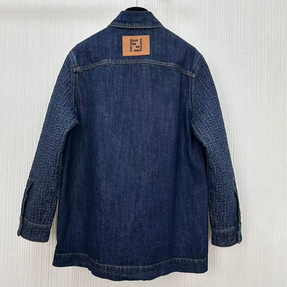 Fendi Women Dark Blue Denim Go-To Jacket FLF677AW82F1UKI 3 Fendi Women Dark Blue Denim Go-To Jacket FLF677AW82F1UKI