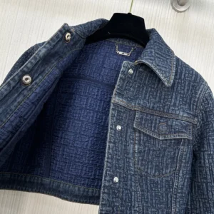 Fendi Women Dark Blue FF Denim Jacket FLF834AW82F1UKI