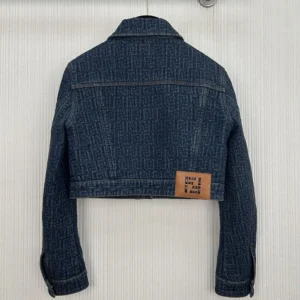 Fendi Women Dark Blue FF Denim Jacket FLF834AW82F1UKI