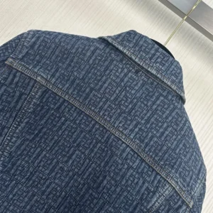 Fendi Women Dark Blue FF Denim Jacket FLF834AW82F1UKI