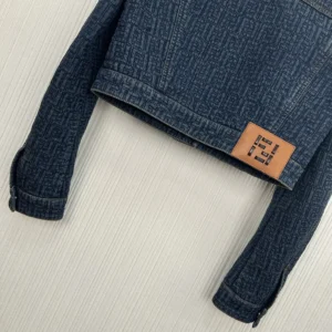 Fendi Women Dark Blue FF Denim Jacket FLF834AW82F1UKI