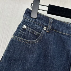Fendi Women Long Jeans Dark Blue Denim Pants FLP882AW82F1UKI