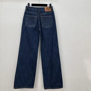 Fendi Women Long Jeans Dark Blue Denim Pants FLP882AW82F1UKI
