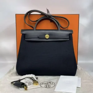 Hermes Women Herbag Zip 31 Bag-Black/Gold
