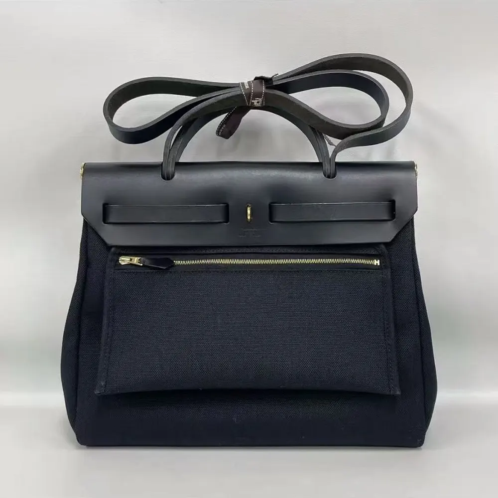 Hermes Women Herbag Zip 31 Bag-Black/Gold 4 Hermes Women Herbag Zip 31 Bag-Black/Gold