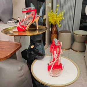 Jimmy Choo Women Lula 100mm Macaron and Ruby Red Satin Sandals with Bows