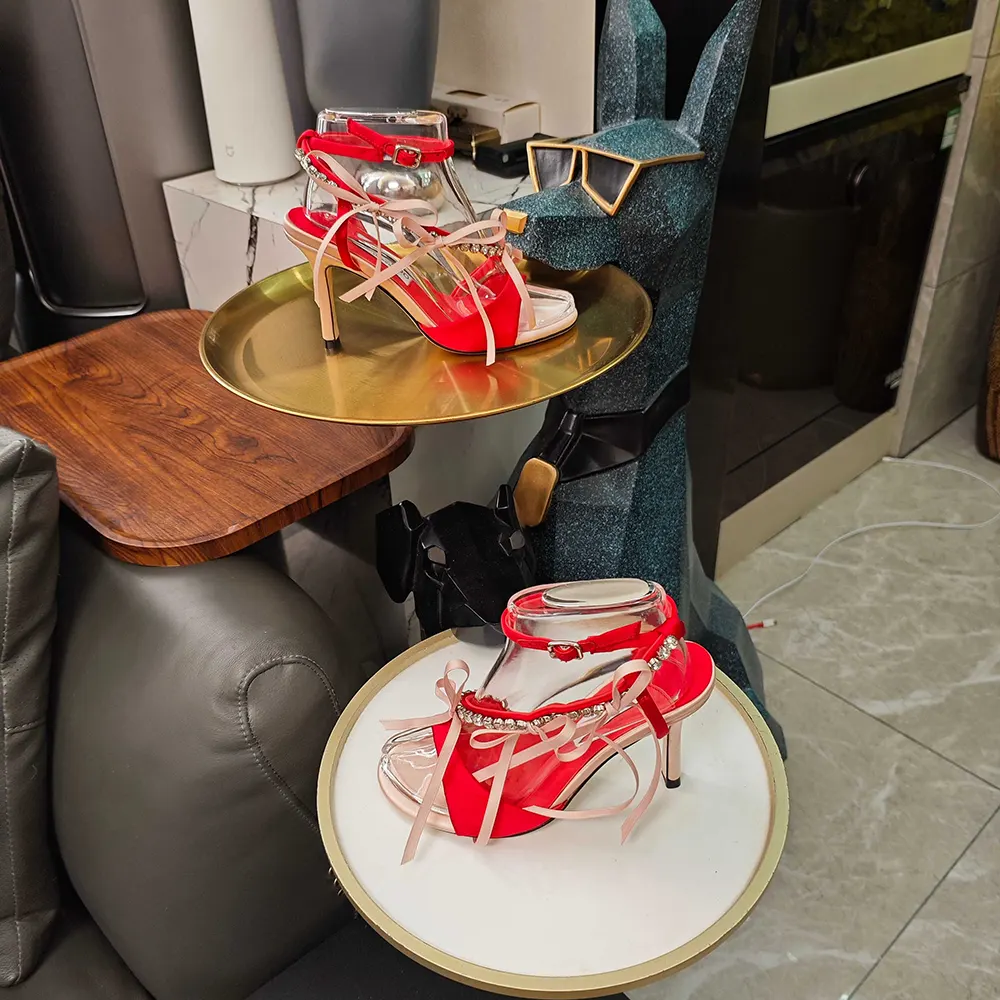 Jimmy Choo Women Lula 100mm Macaron and Ruby Red Satin Sandals with Bows 7 Jimmy Choo Women Lula 100mm Macaron and Ruby Red Satin Sandals with Bows