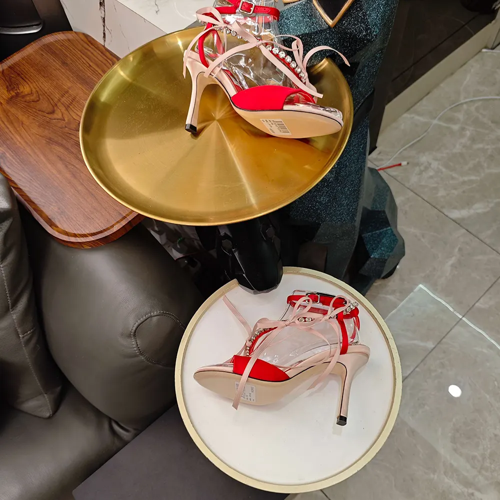 Jimmy Choo Women Lula 100mm Macaron and Ruby Red Satin Sandals with Bows 9 Jimmy Choo Women Lula 100mm Macaron and Ruby Red Satin Sandals with Bows