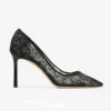 Jimmy Choo Women Romy 85 Black Jimmy Choo Lace Pumps ROMY85JXO