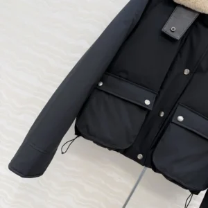 Loewe Men Puffer in Shearling and Cotton Blend-Black S359Y02XFX