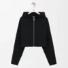 Loewe Women Anagram Zip-up Hoodie in Wool-Black S359Y16K42