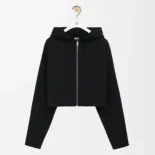 Loewe Women Anagram Zip-up Hoodie in Wool-Black S359Y16K42