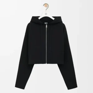 Loewe Women Anagram Zip-up Hoodie in Wool-Black S359Y16K42
