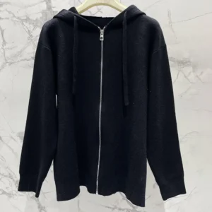 Loewe Women Anagram Zip-up Hoodie in Wool-Black S359Y16K42
