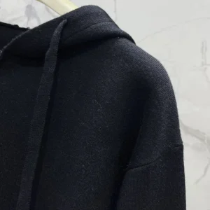 Loewe Women Anagram Zip-up Hoodie in Wool-Black S359Y16K42