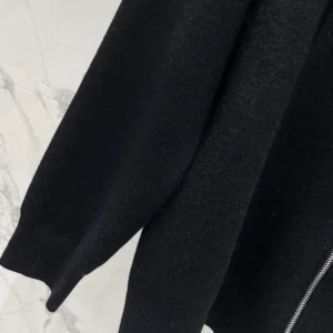 Loewe Women Anagram Zip-up Hoodie in Wool-Black S359Y16K42