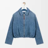Loewe Women Draped Jacket In Denim-Indigo Blue IDS540Y1CX05