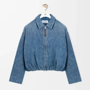 Loewe Women Draped Jacket In Denim-Indigo Blue IDS540Y1CX05