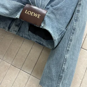 Loewe Women Draped Jacket In Denim-Indigo Blue IDS540Y1CX05