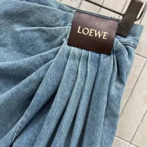 Loewe Women Draped Jeans In Denim-Indigo Blue IDS540Y11X96