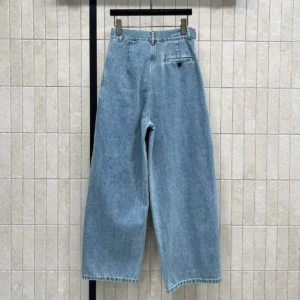 Loewe Women Draped Jeans In Denim-Indigo Blue IDS540Y11X96