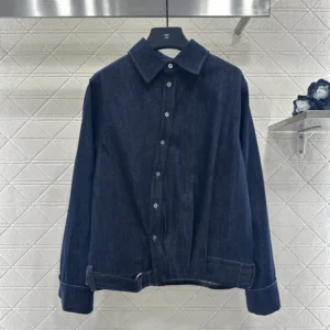 Loewe Women Draped Shirt in Denim-S359Y1DX19